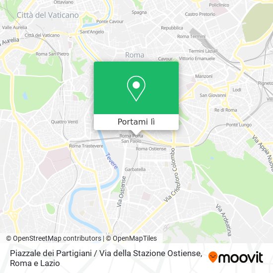 Mappa Piazzale dei Partigiani / Via della Stazione Ostiense