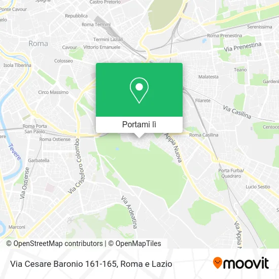 Mappa Via Cesare Baronio 161-165