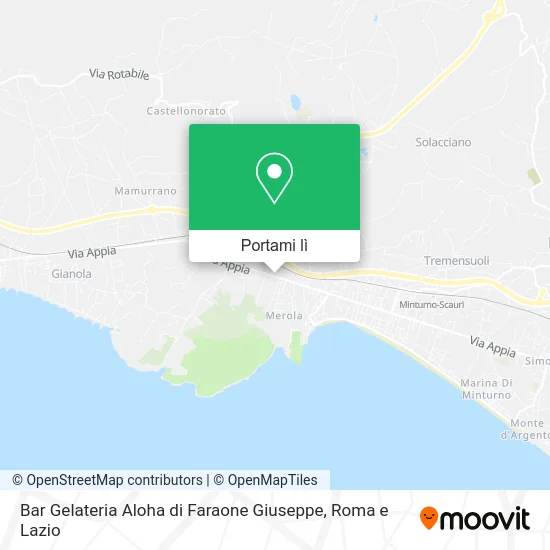 Mappa Bar Gelateria Aloha di Faraone Giuseppe