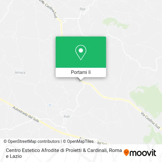 Mappa Centro Estetico Afrodite di Proietti & Cardinali