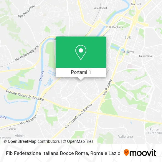 Mappa Fib Federazione Italiana Bocce Roma