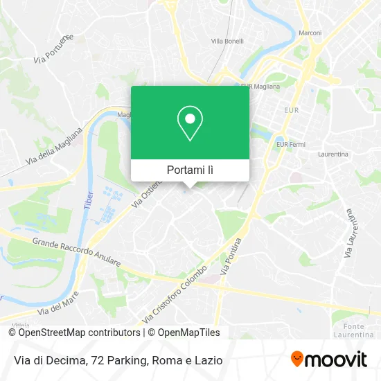 Mappa Via di Decima, 72 Parking