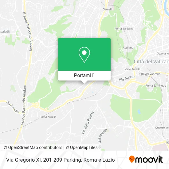 Mappa Via Gregorio XI, 201-209 Parking