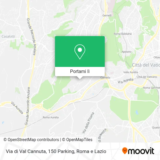 Mappa Via di Val Cannuta, 150 Parking