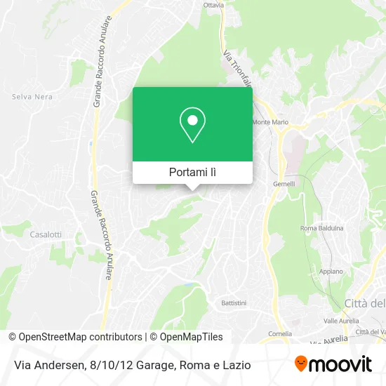 Mappa Via Andersen, 8/10/12 Garage