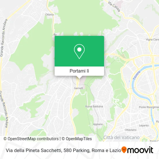 Mappa Via della Pineta Sacchetti, 580 Parking