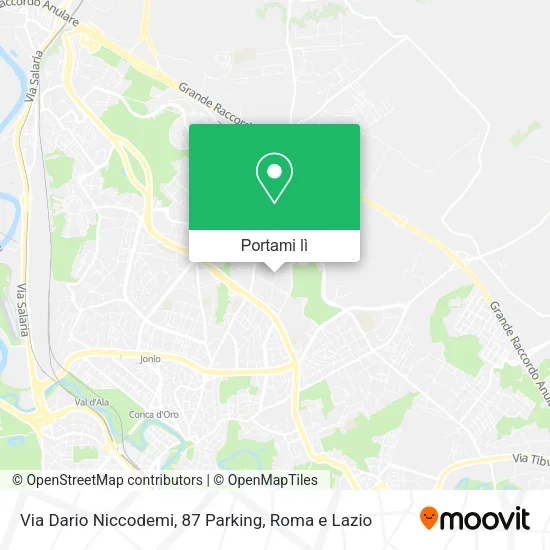 Mappa Via Dario Niccodemi, 87 Parking