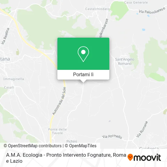 Mappa A.M.A. Ecologia - Pronto Intervento Fognature