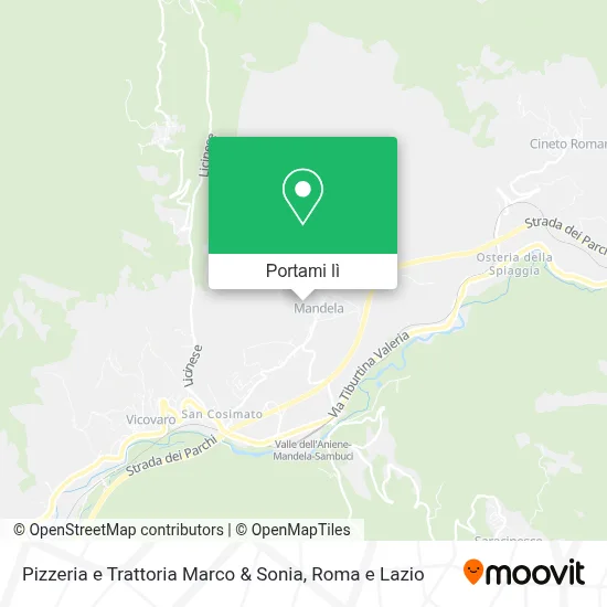Mappa Pizzeria e Trattoria Marco & Sonia