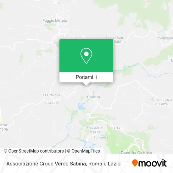 Mappa Associazione Croce Verde Sabina