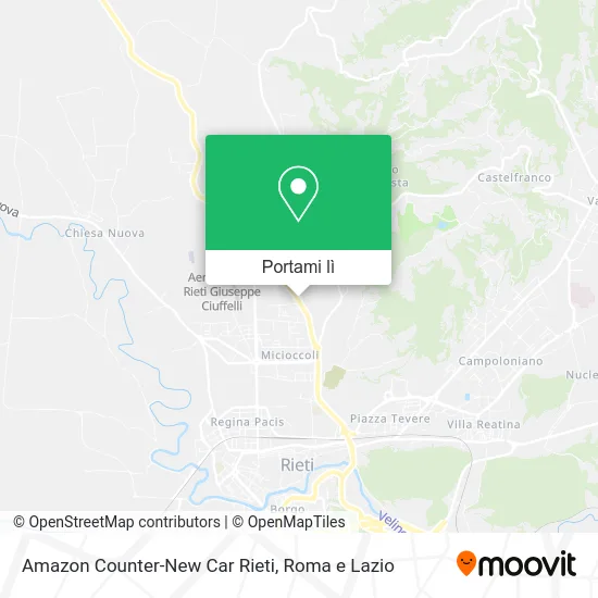 Mappa Amazon Counter-New Car Rieti