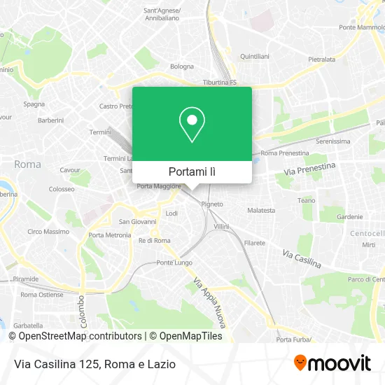 Mappa Via Casilina  125