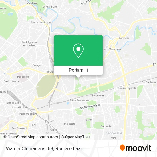 Mappa Via dei Cluniacensi 68