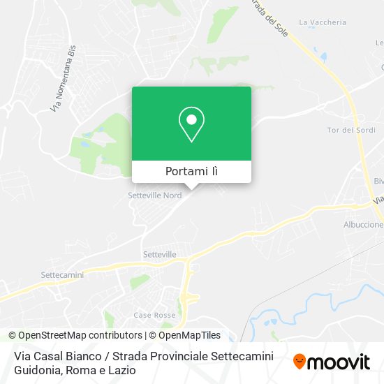 Mappa Via Casal Bianco / Strada Provinciale Settecamini Guidonia