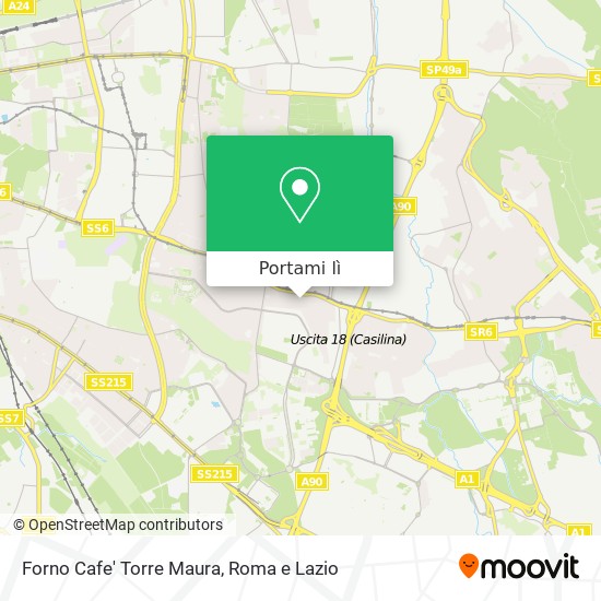 Mappa Forno Cafe' Torre Maura