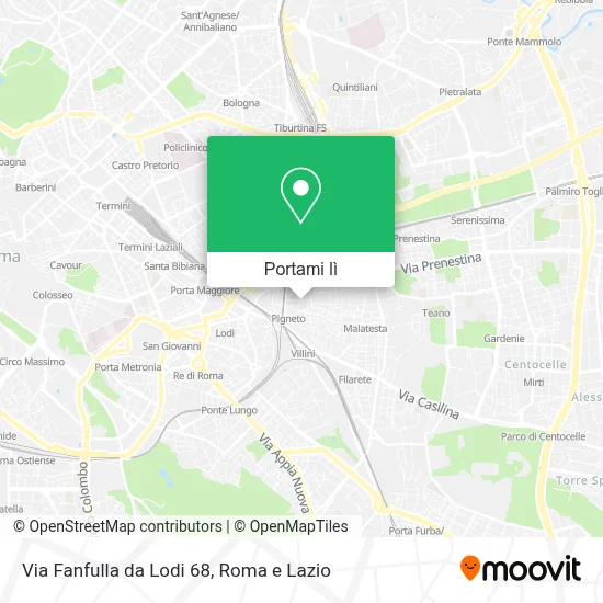 Mappa Via Fanfulla da Lodi  68