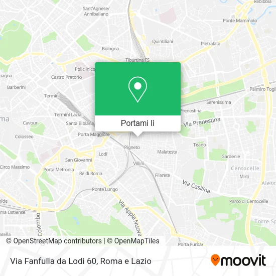 Mappa Via Fanfulla da Lodi  60