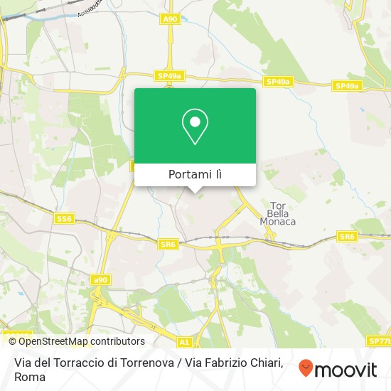 Mappa Via del Torraccio di Torrenova / Via Fabrizio Chiari