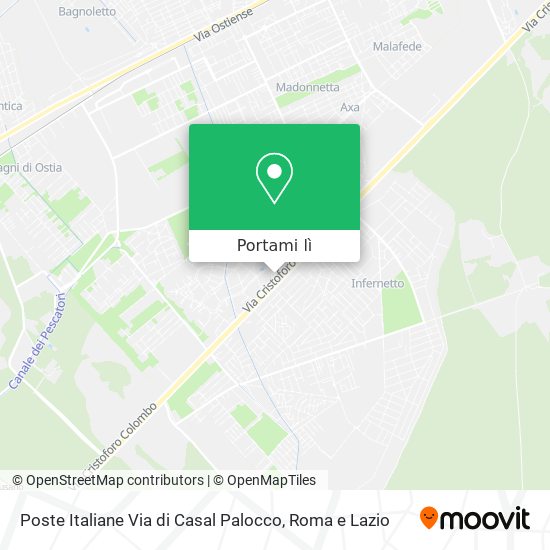 Mappa Poste Italiane Via di Casal Palocco