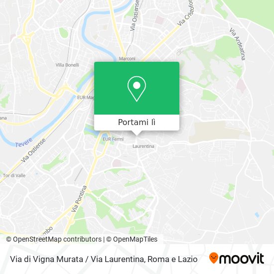 Mappa Via di Vigna Murata / Via Laurentina