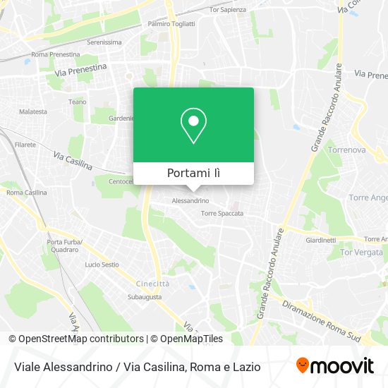 Mappa Viale Alessandrino / Via Casilina