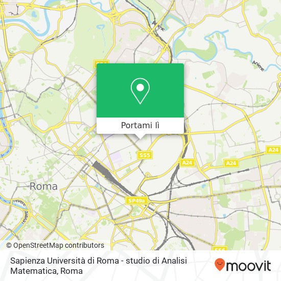 Mappa Sapienza Università di Roma - studio di Analisi Matematica