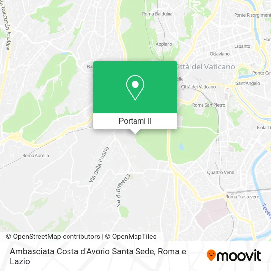 Mappa Ambasciata Costa d'Avorio Santa Sede