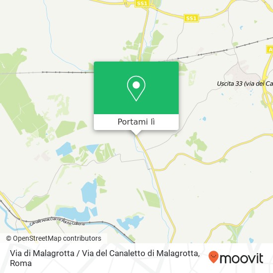 Mappa Via di Malagrotta / Via del Canaletto di Malagrotta