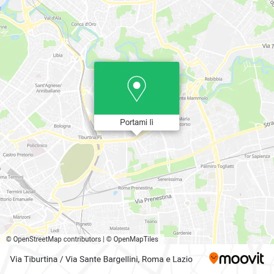 Mappa Via Tiburtina / Via Sante Bargellini