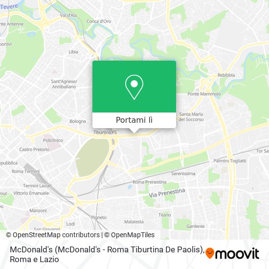 Mappa McDonald's (McDonald's - Roma Tiburtina De Paolis)