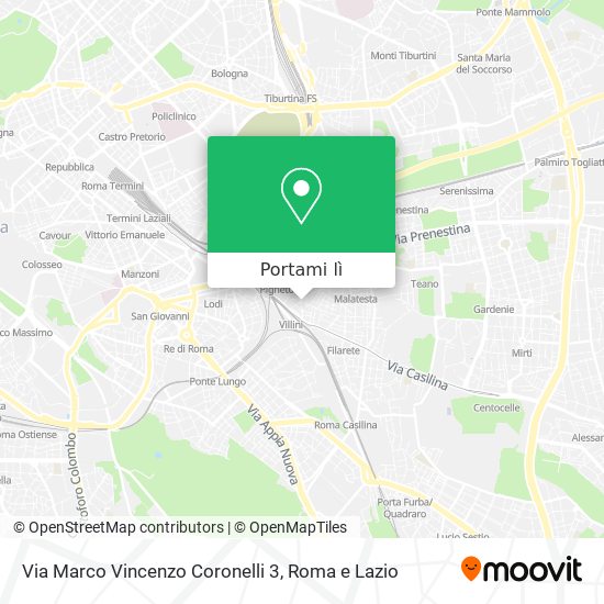 Mappa Via Marco Vincenzo Coronelli 3