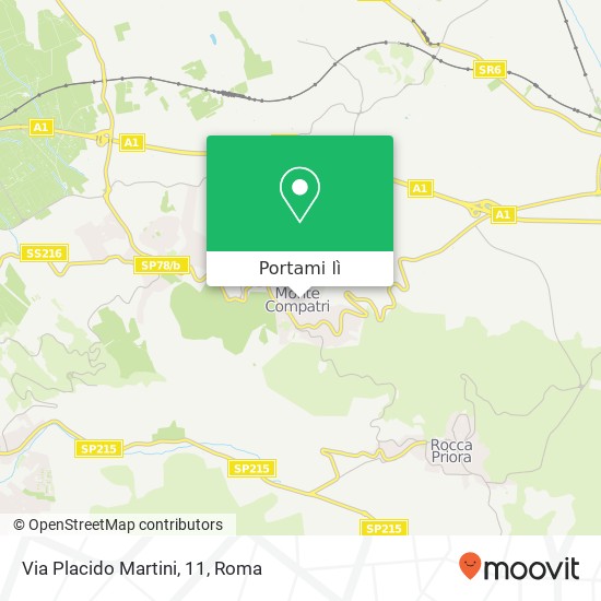 Mappa Via Placido Martini, 11