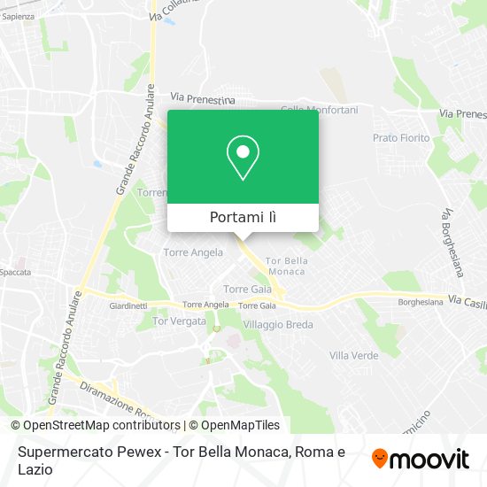 Mappa Supermercato Pewex - Tor Bella Monaca