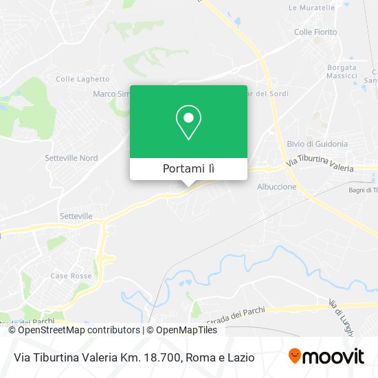 Mappa Via Tiburtina Valeria Km. 18.700