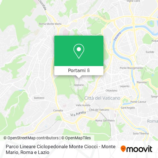 Mappa Parco Lineare Ciclopedonale Monte Ciocci - Monte Mario
