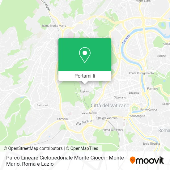 Mappa Parco Lineare Ciclopedonale Monte Ciocci - Monte Mario