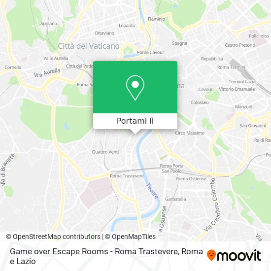 Mappa Game over Escape Rooms - Roma Trastevere