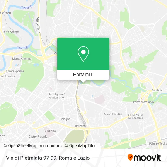 Mappa Via di Pietralata 97-99