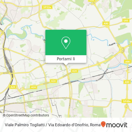 Mappa Viale Palmiro Togliatti / Via Edoardo d'Onofrio