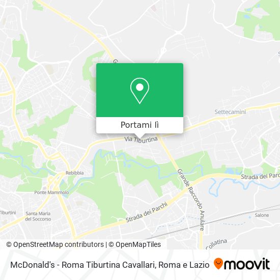 Mappa McDonald's - Roma Tiburtina Cavallari