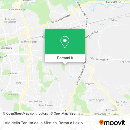 Mappa Via della Tenuta della Mistica