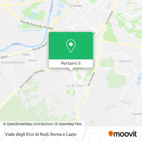 Mappa Viale degli Eroi di Rodi