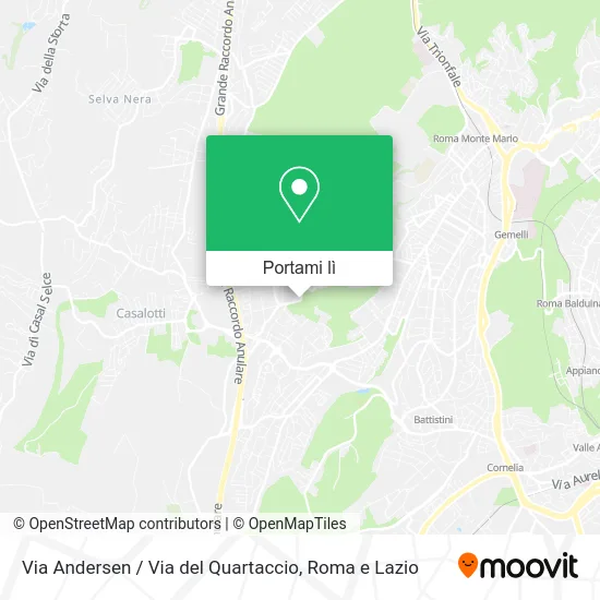 Mappa Via Andersen / Via del Quartaccio