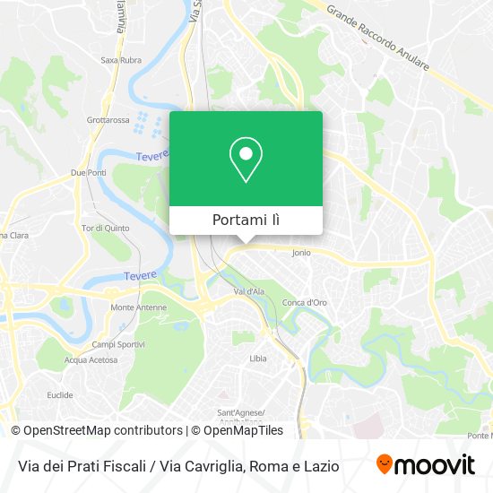 Mappa Via dei Prati Fiscali / Via Cavriglia