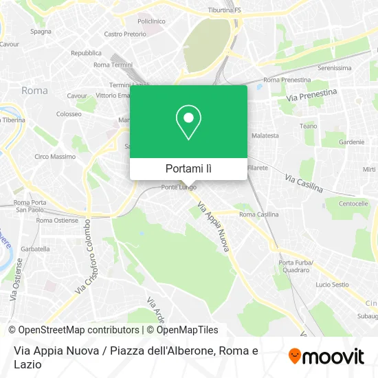 Mappa Via Appia Nuova / Piazza dell'Alberone