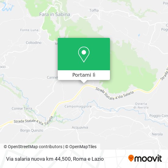 Mappa Via salaria nuova km 44,500