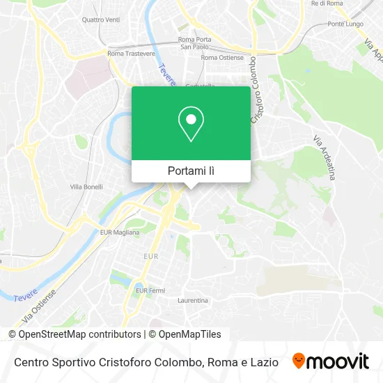 Mappa Centro Sportivo Cristoforo Colombo
