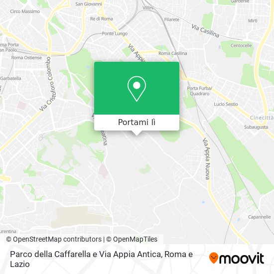Mappa Parco della Caffarella e Via Appia Antica