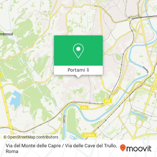 Mappa Via del Monte delle Capre / Via delle Cave del Trullo