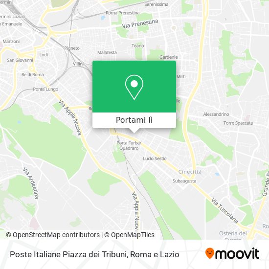 Mappa Poste Italiane Piazza dei Tribuni